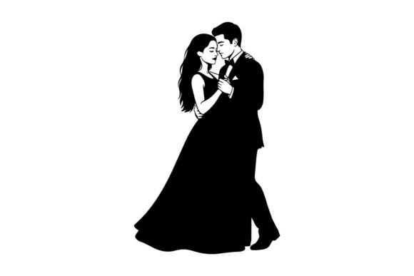 Designing Elegance: The Romantic Couple Dancing Wedding Vector I