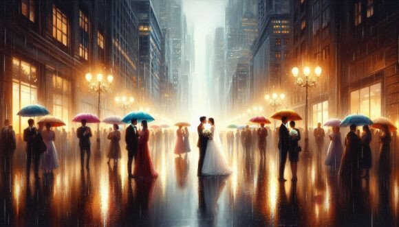 Rainy City Wedding: Capturing Moody Romance in Your Designs