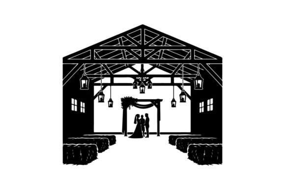 Rustic Barn Wedding Silhouette Clip Art: Design Solutions