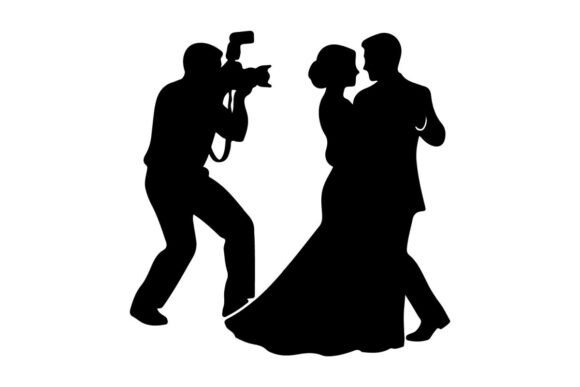 Timeless Romance in Vector: The Wedding Dance Silhouette