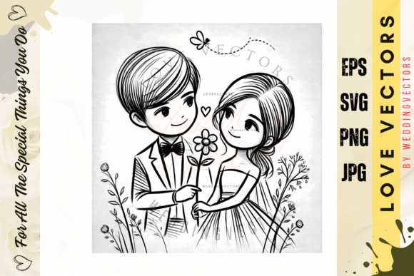 Wedding Couple and Love Vectors - C701
