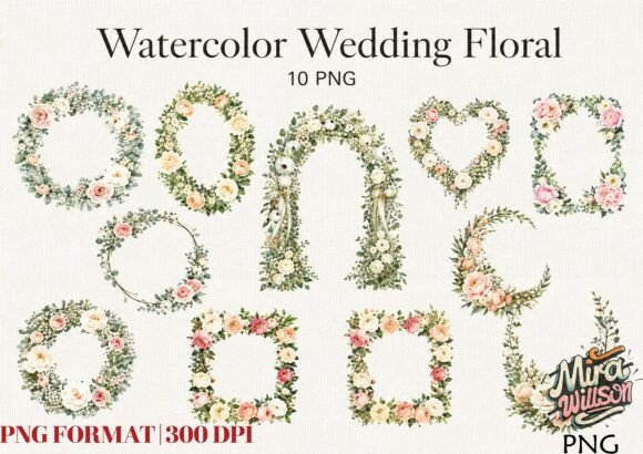 Wedding Floral Frames Clipart Bundle: Elevate Your Creative Projects